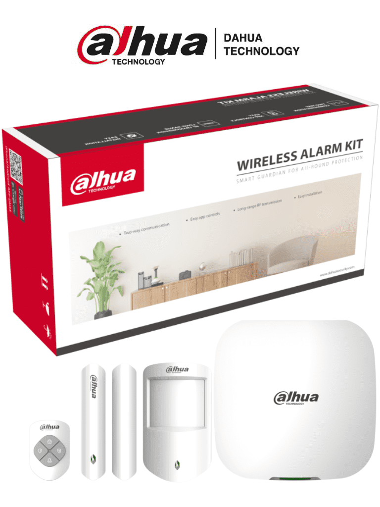 DAHUA DHI-ART-ARC3000H-03-FW2 - Kit Alarma Inalámbrico con Conexión 4G, Wifi, Ethernet/Monitoreo por APP/Incluye Panel Ethernet, WiFi, 3G, 4G (Dual SIM); 1 Sensor de Movimiento; 1 Contacto Magnético; Un Control Remoto#AlarmasDahua #DICDAL #Anivdahua4 #AD
