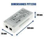 DAHUA PFT1200 - Inyector Hi-Poe Midspan Gigabit/ Soporta PoE/PoE+/ Soporta Hi-PoE 60 Watts para PTZ/ Indicadores Led de Status/ Funciona con Extensor: PFT1300 para conexión en Cascada/ Instalación en Pared/