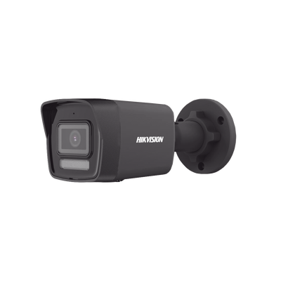 [Dual Light] Bala IP 4 Megapixel / Color Negro /  Lente 2.8 mm / 30 mts IR + 30 mts Luz Blanca / Micrófono Integrado / ACUSENSE Lite / Exterior IP67 / H.265 / PoE  / Micro SD