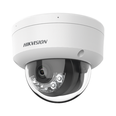 [Dual Light] Domo IP 8 Megapixel (4K) / Lente 2.8 mm / 30 mts IR + 30 mts Luz Blanca / Micrófono Integrado / Antivandálico IK08 / ACUSENSE Lite / Exterior IP67 / H.265 / PoE / Micro SD