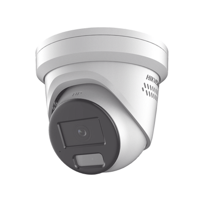 [Dual Light + ColorVu] Turret IP 4 Megapixel / Lente 2.8 mm / 30 mts IR + 30 mts Luz Blanca / Exterior IP67 / Luz Intermitente y Alerta de Audio / Micrófono Integrado / Videoanaliticos (Filtro de Falsas Alarmas) / WDR 130 dB / Captura Facial