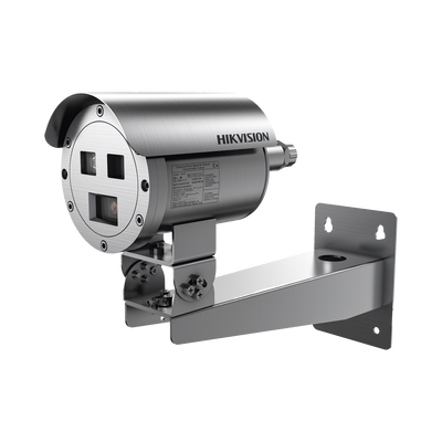 Bala IP Térmica Dual / Termico 7 mm (256 X 192) + Óptico 4 mm (4 MP) / Termométrica / Detección de Temperatura / IP68 / 30 mts IR / Antiexplosión / Anticorrosión