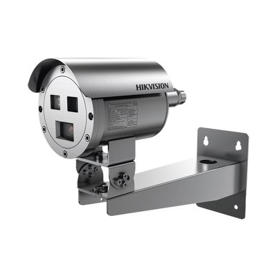 Bala IP Térmica Dual / Termico 9.7 mm (384 X 288) + Óptico 4 mm (4 MP) / Termométrica / Detección de Temperatura / IP68 / 30 mts IR / Antiexplosión / Anticorrosión