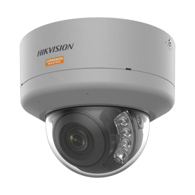 [Dual Light + ColorVu] Domo IP 4 Megapixel / Lente 2.8 mm / Polimero Anticorrosivo (Ideal para Zonas Costeras o Alta Salinidad) / 40 Mts IR + 40 Mts Luz Blanca / 2 Micrófonos Integrados / WDR 130 dB / IP68 / IK10 / Micro SD