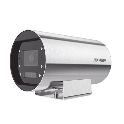 Bala IP 4 Megapixel / Lente Mot. 2.8 a 12 mm / Acero Inoxidable (304) / Altas Temperaturas (150°C) / Refrigeración por Aire / IP68 / Dual Light (30 mts IR + 20 mts Luz Blanca) / WDR 120 dB / ONVIF / PoE+ / Alarmas I/O / ACUSENSE