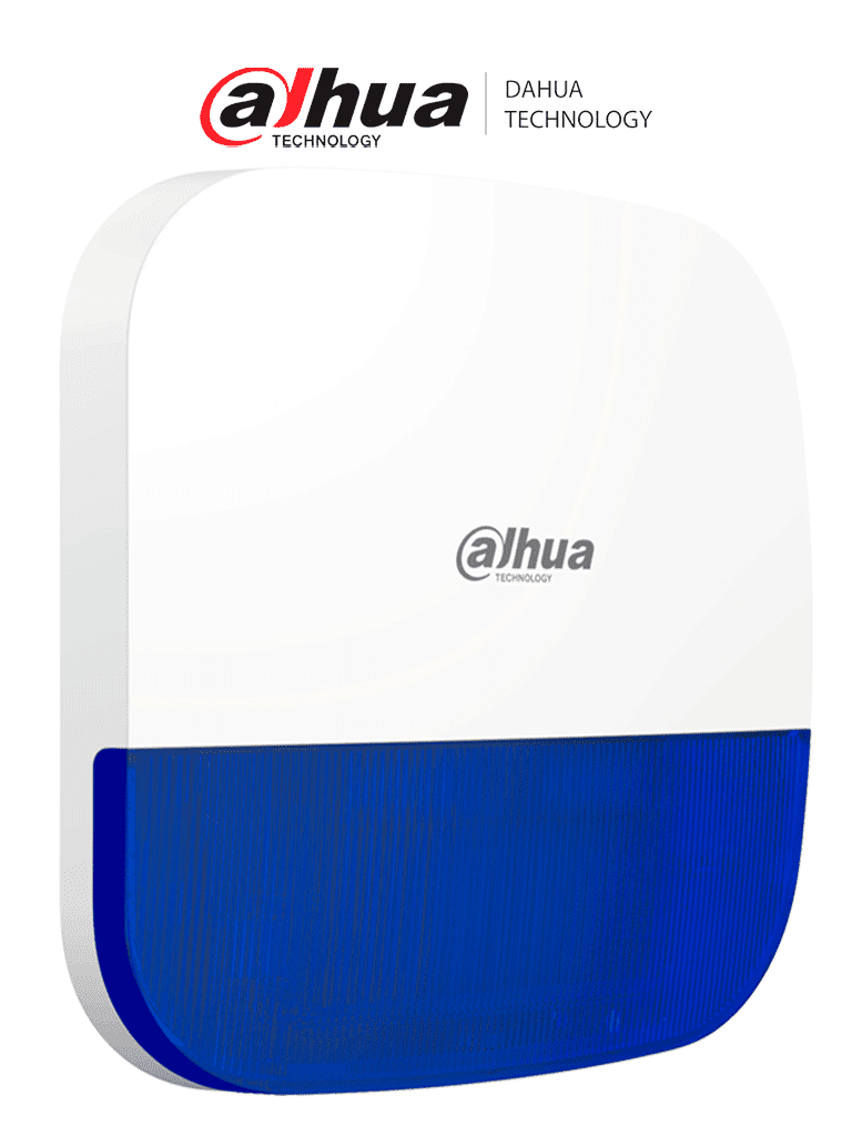 DAHUA DHI-ARA13-W2 - Sirena Inalámbrica para Exterior con Estrobo Azul/ 110dB/ Múltiples sonidos de Alarma/ IP65/ Alarma de Batería Baja/ #AlarmasDahua #AD