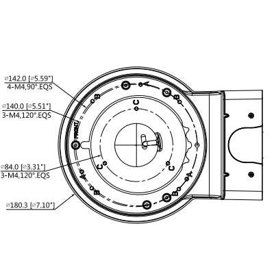 DAHUA DH-PFB211W - Brazo para Pared compatible con Cámaras Domo Modelos: HDBWxxExx, HDBWxxH-xx y