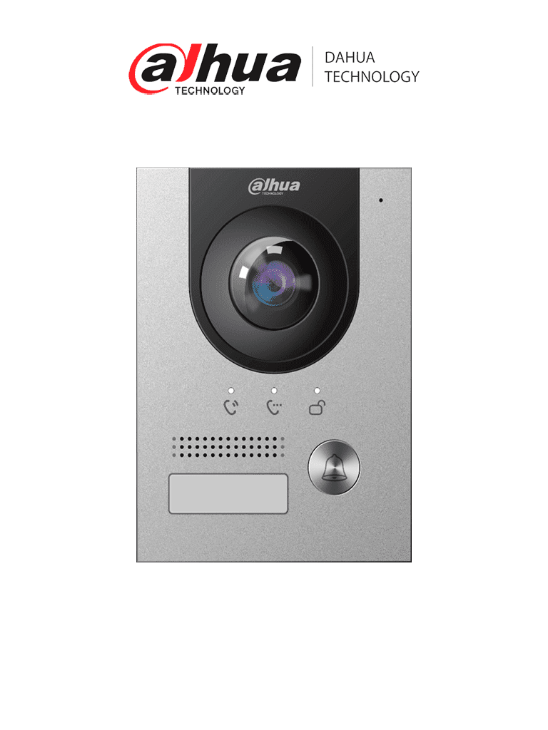 Dahua VTO2201F-P Frente de calle IP 2MP/ IK 07/ IP 65/ Control de Cerradura/ Aluminio/ Compatible con App DMSS/ Apertura remota/ Alimentación a 12V / #VDP