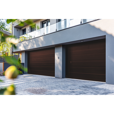 Puerta de Garage D / Alta calidad / 20x7 pies / 1 3/4" Aislante Termico / Estilo Americana / Imitacion Madera / BLACK WALNUT .