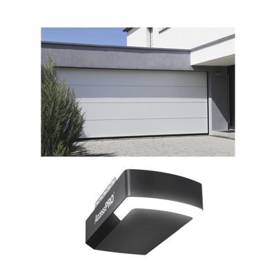 KIT COMPLETO Puerta D/ Garage 18x9 Pies / Lisa Linea Central / Color blanco / Insulada / Incluye Motor FS1000APPRT / 1/2HP / Fuerte/Silencioso/Luz LED/Motor DC .