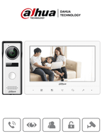 DAHUA KTA02 - Kit de Videoportero analógico con monitor táctil de 7" y frente de calle con cámara de 1.3MP con DWDR y protección IP66. Controla hasta 2 frentes de calle y 3 monitores, con apertura de puerta #KitDahua #BuenFinDahua20