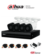 DAHUA KITXVR1B08-I-2MP4CP - Kit de videovigilancia de 8 canales. Incluye 4 cámaras B1A21 de 2MP, DVR Cooper-I WizSense con IA y H.265+ de 8 canales más 2 IP o hasta 10 canales IP, 4 canales SMD Plus, búsqueda de humanos y vehículos.
