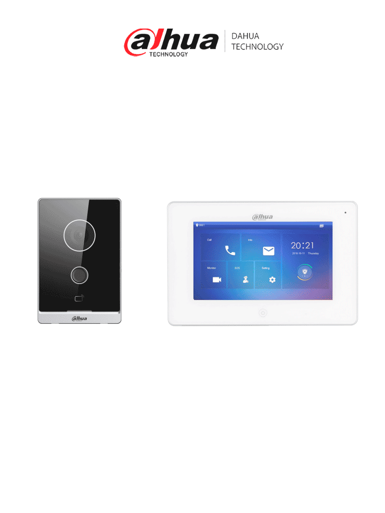 DAHUA KTW01 - Videoportero WiFi con monitor de 7", 6 entradas y 8 zonas de alarma, ranura MicroSD para grabación, cámara 2MP con WDR real e IR, controla 1 puerta, apertura con tarjeta. Seguridad avanzada y comodidad/ #VDP