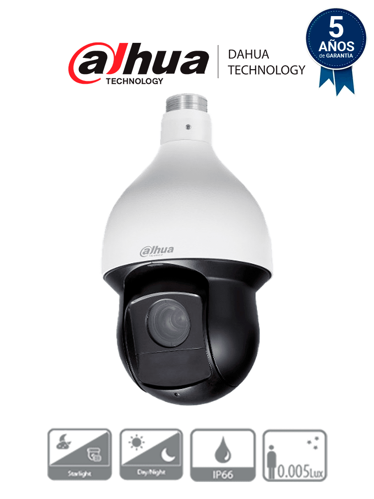 DAHUA DH-SD59225-HC-LA - Cámara PTZ de 2 Megapíxeles/ 1080p/ 25x de Zoom Óptico/ IR de 150 Metros/ WDR Real 120 dB/ Starlight/ IP66/ E&S de Alarmas
