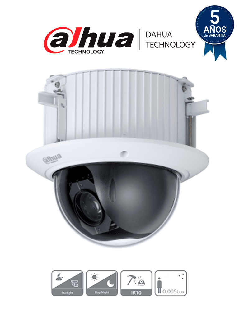 DAHUA DH-SD52C225-HC-LA - Cámara Domo PTZ de 2 Megapíxeles/ 1080p/ 25x de Zoom Óptico/ Montaje en Plafón o Techo Falso/ WDR Real 120dB/ Starlight/ Antivandálicaa IK10 /