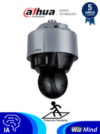 DAHUA DH-SDT5X405-4F-QA Cámara PTZ Dual de 4MP con IA, WizMind y visión multivisión. Incluye lente panorámico de 6mm y zoom 10-50mm para detalles precisos, IR de 100m, y soporte para reconocimiento y captura de rostros. #MV