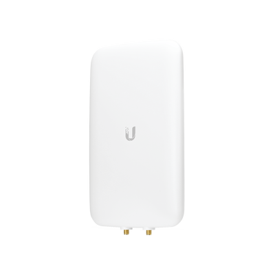 Antena sectorial simétrica UniFi, doble banda con apertura de 90° en 2.4 GHz (10 dBi) y 45° en 5 GHz (15dBi)