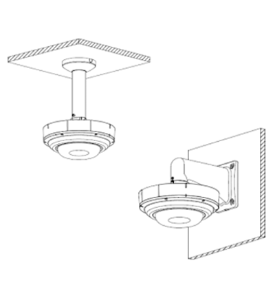DAHUA DH-PFA108 - Adaptador para Brazo de Pared o Techo, Compatible con PFB300C, PFB303W y DH-PFA111.
