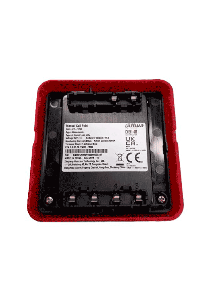 DAHUA WISUALARM HY-1200 - Estacion Manual de Alarma de Emergencia Direccionable/  2 Hilos sin Polaridad/ Cumple con Norma EN54-11/ Saida Independiente Par de Contactos Normalmente Abiertos/ #LoNuevo #Wisualarm #EMW