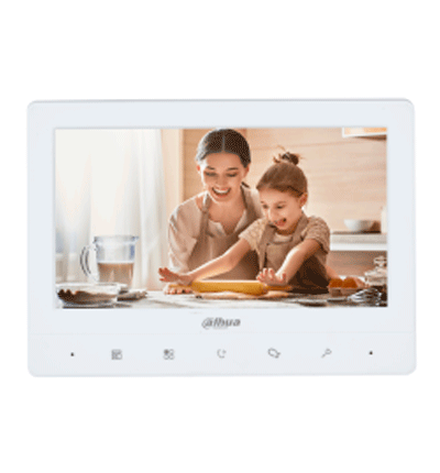 DAHUA KTA02M - Kit de videoportero analógico con frente de calle metálico y cámara de 1.3 MP, DWDR e IR automático. Incluye monitor TFT de 7", entrada y salida de audio, y soporte para botón de salida. Ideal para seguridad y comodidad/ #BuenFinDahua20