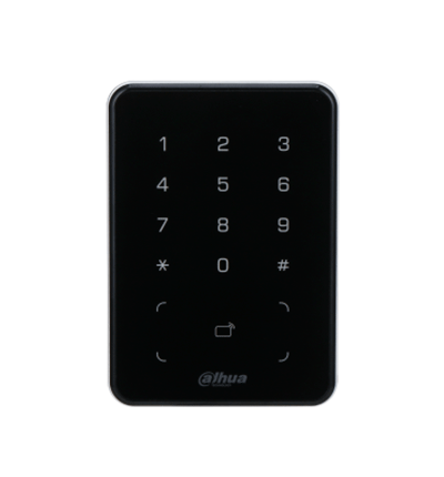 DAHUA ASR2101A-D - Lectora de Tarjetas ID con Teclado para Panel de Control de Acceso/ Uso Exterior/ Soporta Comunicación Wiegand y RS-485/ Modos de desbloqueo: Tarjeta y Codigo/ Alarma Anti-manipulación/ IP66/ Zumbador e Indicador de Aviso/