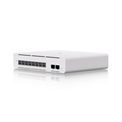 UniFi Switch USW-Pro-XG-8-PoE / Capa 3 / 8 puertos PoE+++ (8 × 10 GbE) + 2 puertos SFP+ / 155 W PoE total