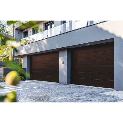 Sección para puerta de Garage / Lisa / Imitacion Madera / BLACK WALNUT/ Para GARAGE109B / Estilo Americana.