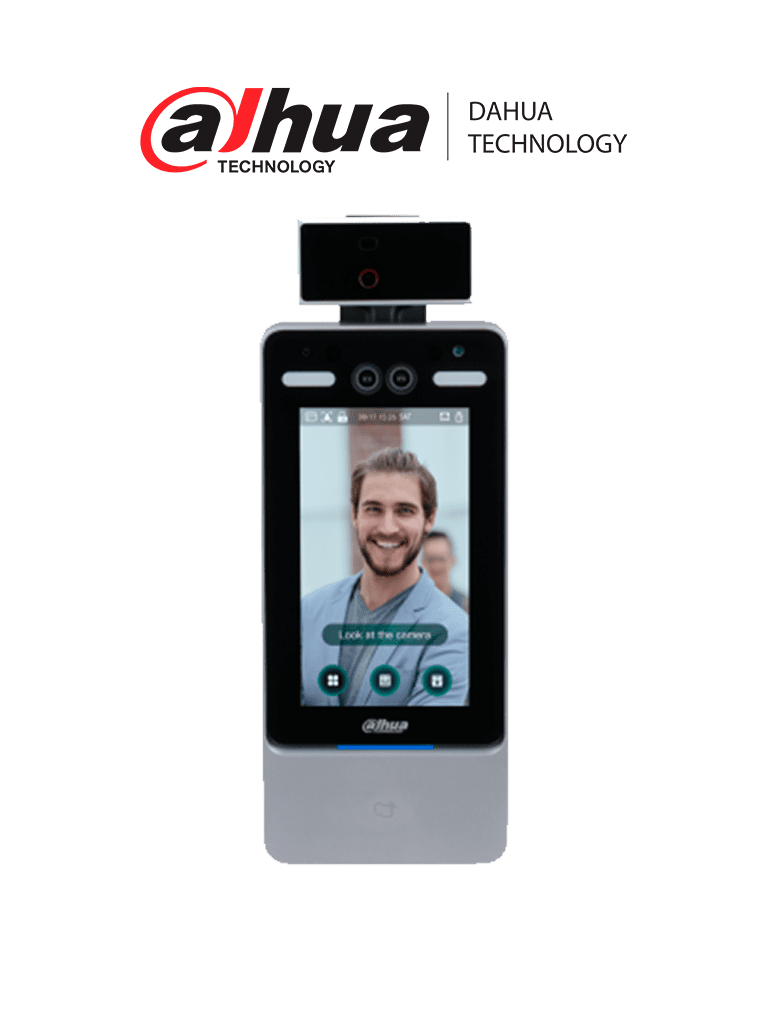 DAHUA ASI7213Y-V3-T1 - Control de Acceso de Reconocimiento Facial/ Pantalla de 7 Pulgadas/ Medición de Temperatura/ 50,000 Rostros. Tarjetas y Passwords/ 100,000 Registros/ Detección de Vida/ Reconocimiento de Rostros de .35 Segundos
